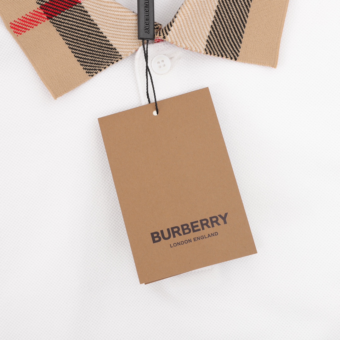 Burberry/巴宝莉 领口格纹短袖POLO衫