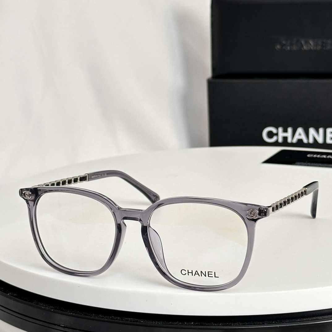 ️CHANEL24ss开春新品独家小框编制羊皮镜腿小脸姐姐配近眼镜框Mod3472SIZE54口18-1