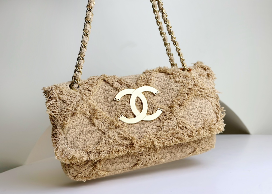 Chanel Sacs À Bandoulière & À Épaule Tissé Lin Vintage