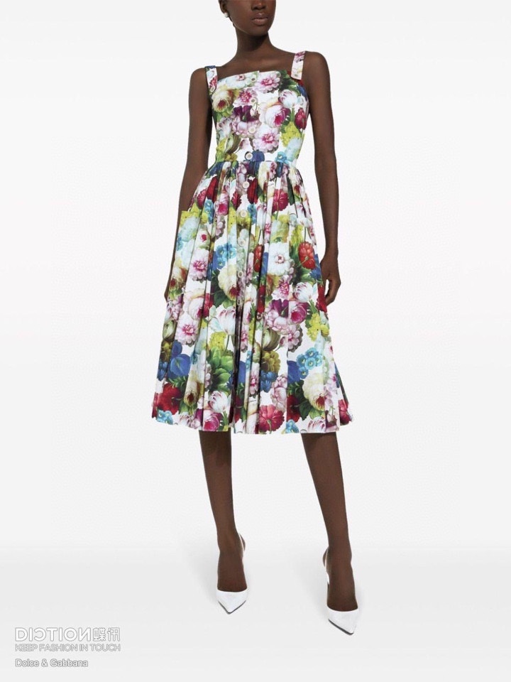 Luxury Cheap Replica
 Dolce & Gabbana Clothing Dresses Purple White Printing Cotton