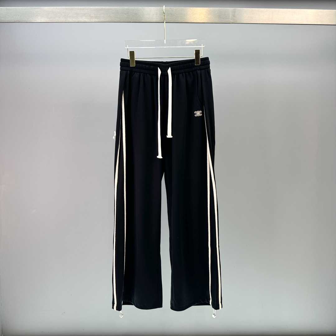 CL-春夏新款双C小章仔设计款直筒长裤裤脚可收缩调节两侧织带装饰版型上身️M-2XL