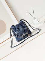 Chanel Cheap
 Crossbody & Shoulder Bags Blue Denim Silver Mini