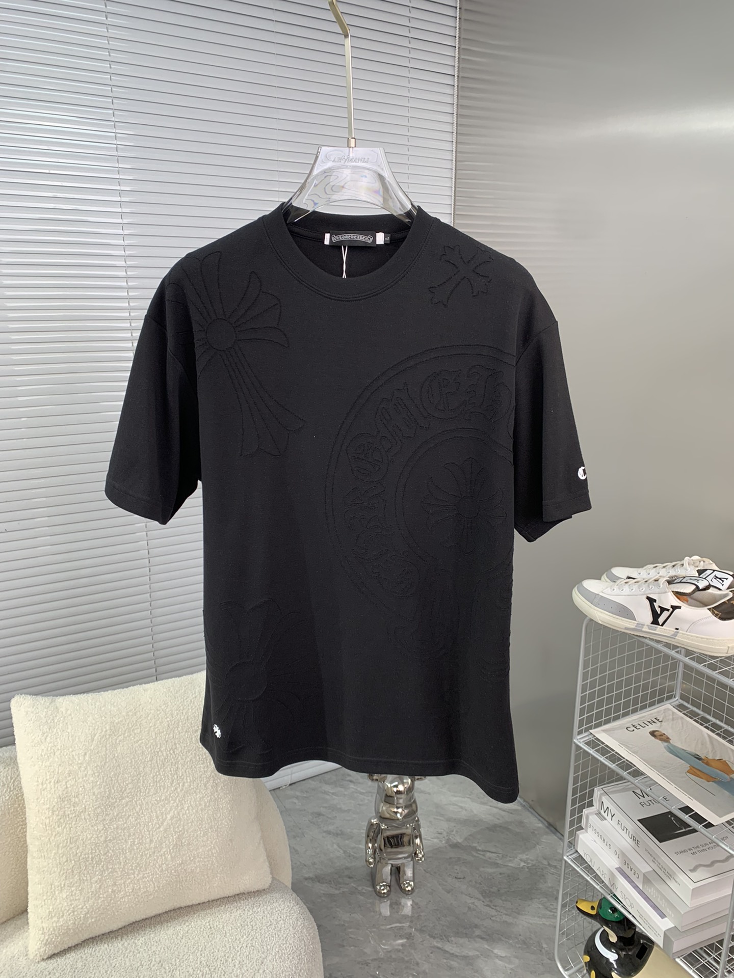 Chrome Hearts Clothing T-Shirt Cotton Mercerized Spring/Summer Collection Short Sleeve