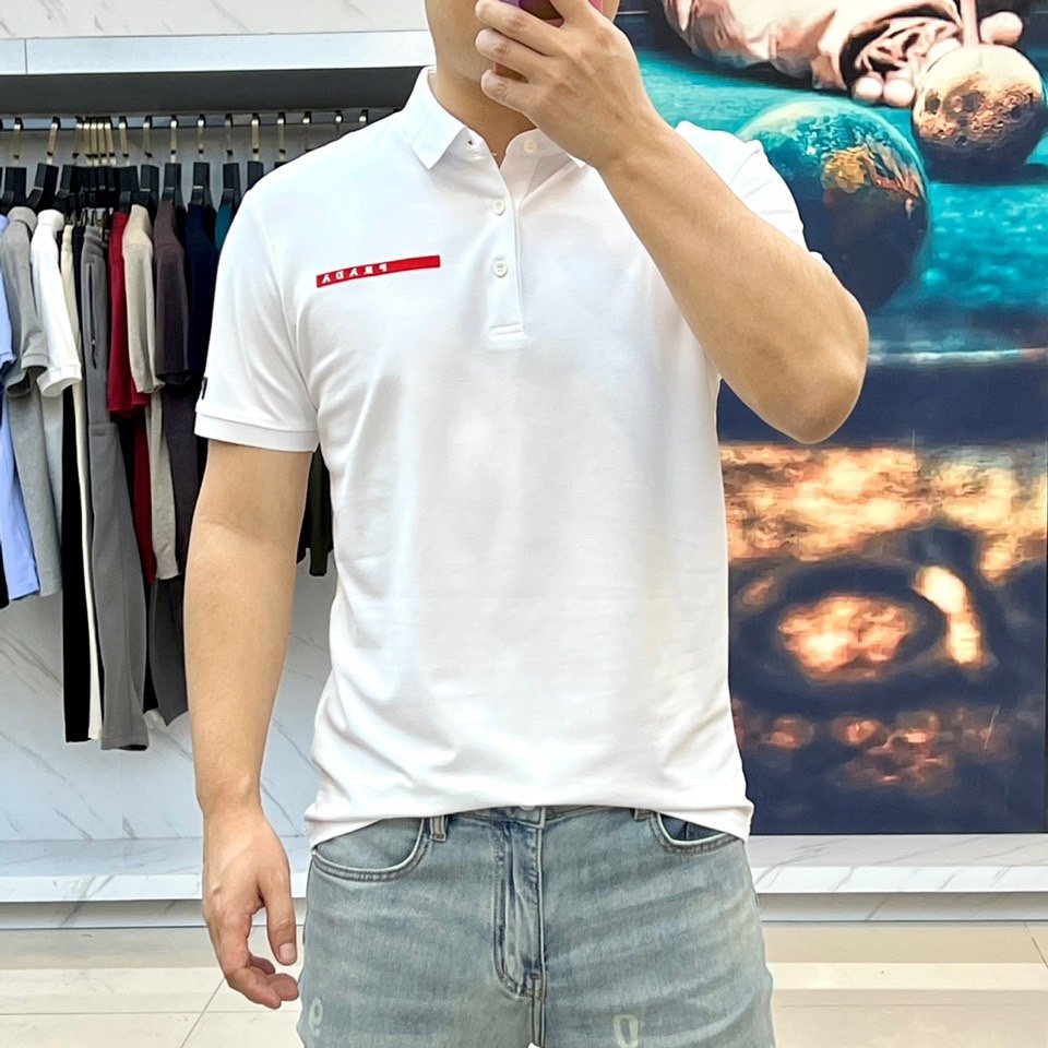 Prad普拉24s运动时尚潮流休闲短袖Polo衫经典红标logo采用CormacCrew功能性速干面料具