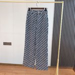 Dior Clothing Pants & Trousers Printing Cotton Polyester Spring Collection Casual