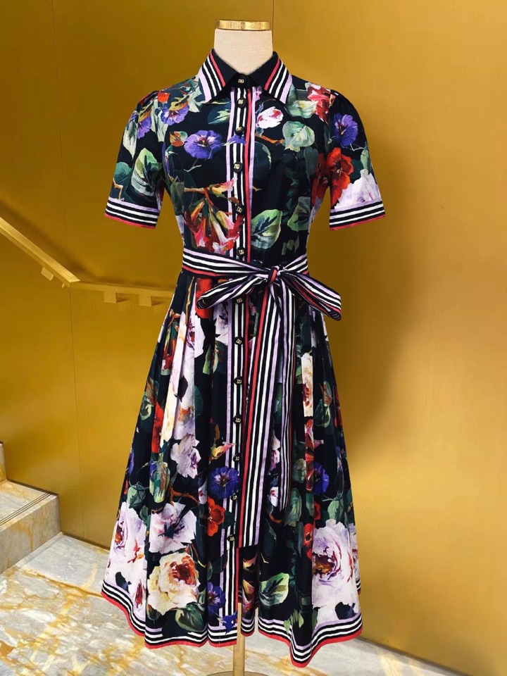 P744 original smlxlxxl dress with a black-bottomed rose cloth. - 图片 1