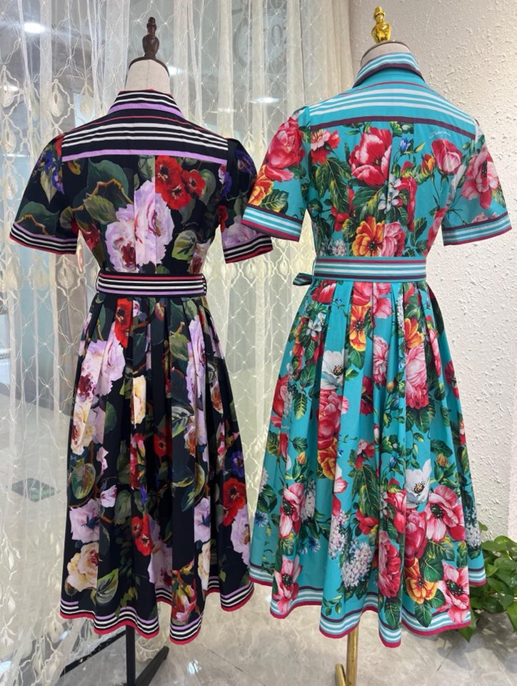 P744 original smlxlxxl dress with a black-bottomed rose cloth. - 图片 9