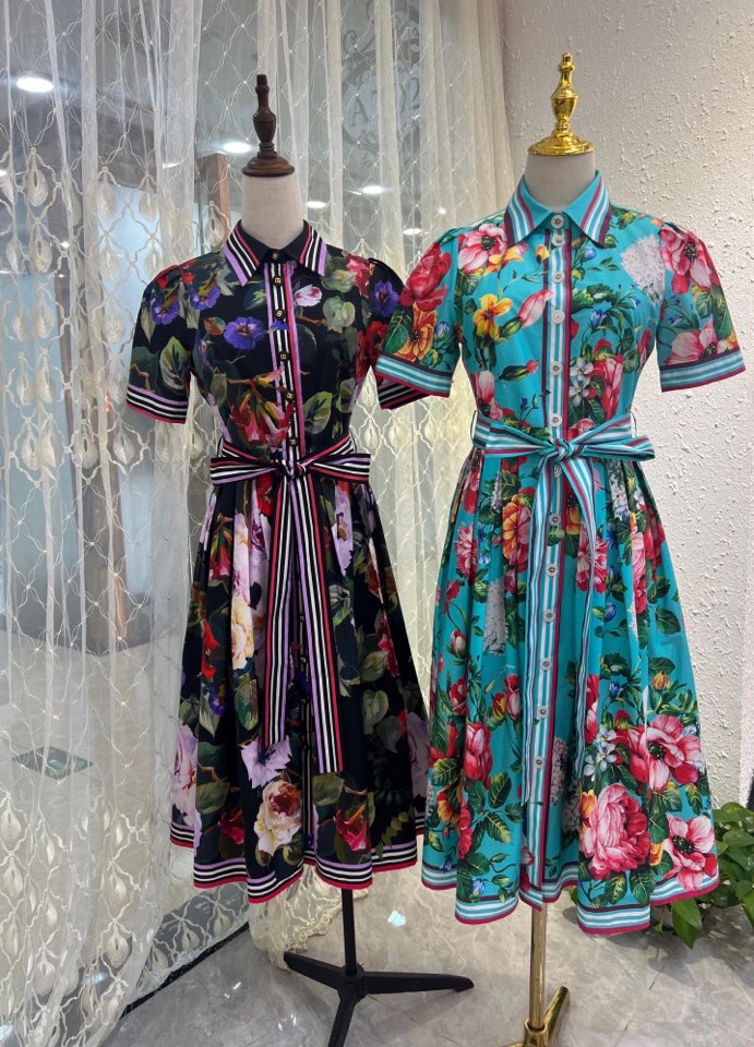 P744 original smlxlxxl dress with a black-bottomed rose cloth. - 图片 8