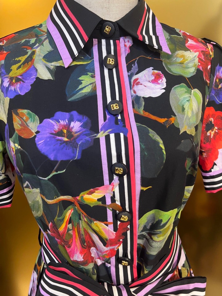 P744 original smlxlxxl dress with a black-bottomed rose cloth. - 图片 4