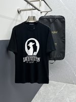 Clothing T-Shirt Black Cotton Spring/Summer Collection Fashion Short Sleeve