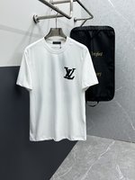 Louis Vuitton Clothing T-Shirt Printing Cotton Fashion Short Sleeve