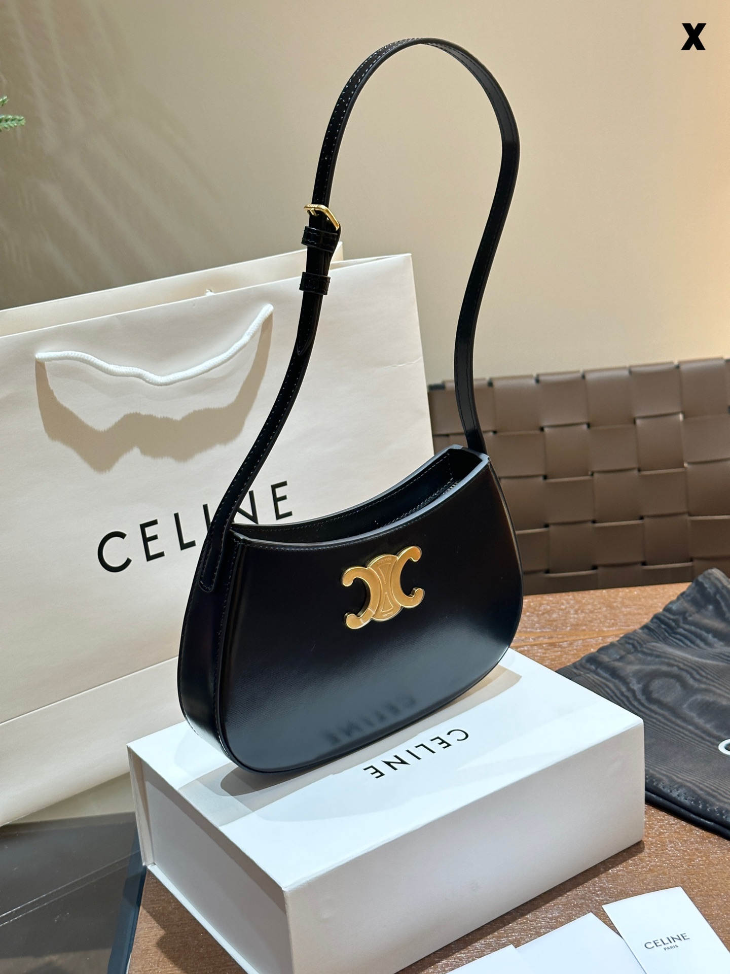 Celine Handbags Crossbody & Shoulder Bags Gold Printing Canvas Cowhide Sheepskin Spring Collection Triomphe Underarm