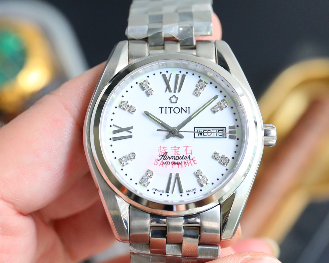 “Titoni Golden Steel Belt Watch: AAA Quality, Waterproof, Miyoko 8215 Core [Market Time 2024]” - 图片 5