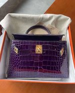 Hermes Kelly Handbags Crossbody & Shoulder Bags Purple Mini