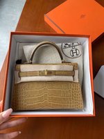 Hermes Kelly Handbags Crossbody & Shoulder Bags Gold Hardware Cowhide Mini