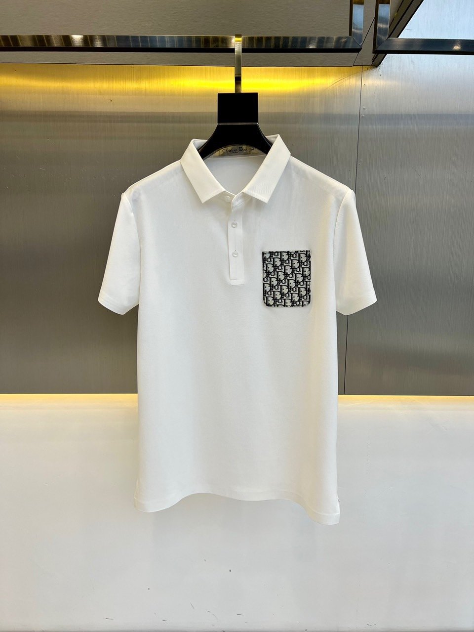 dio迪奥24s新款短袖Poloshirt拼皮口袋logo休闲版型时尚上衣tee高工艺版型超好绝对爆款推