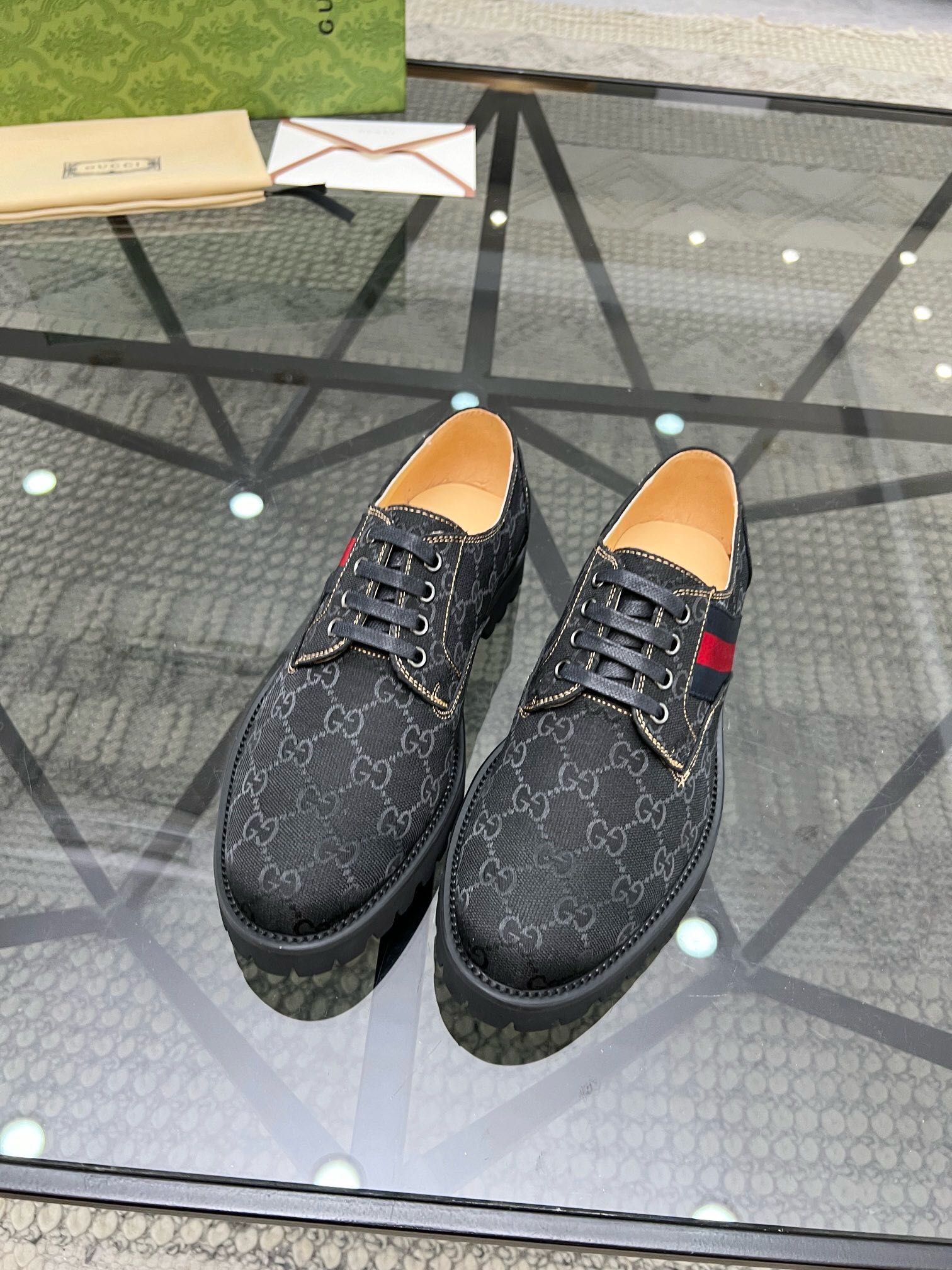 NO:216460,Brand G U C C I color original color matching number 39-44 customized 38.45 Price Material Guqi new style casual leather shoes high version The counter is sold simultaneously. The upper is made of original fabric and original water-dyed cowhide inner lining. 