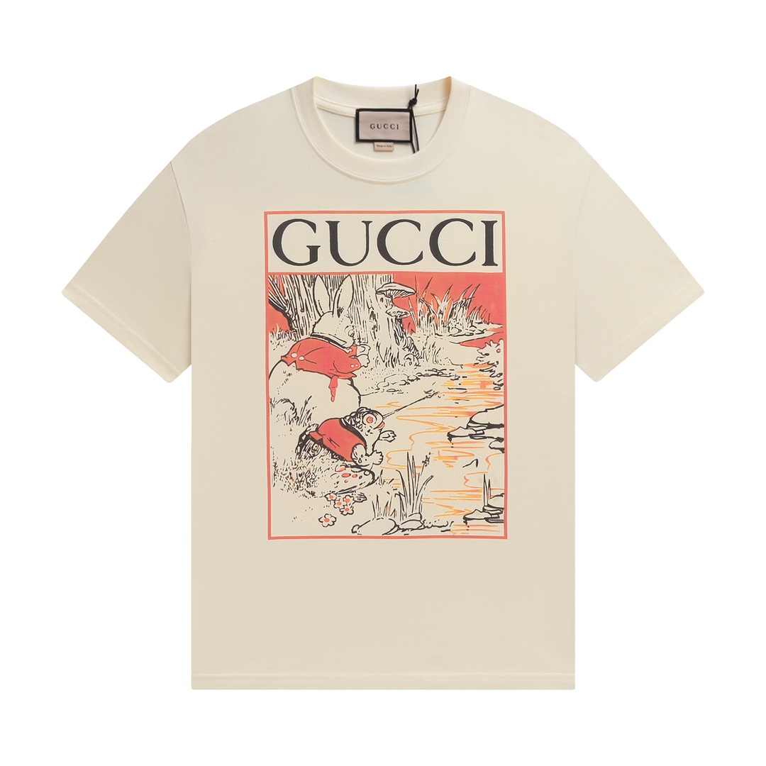 Gucci Odzież T-Shirt Kolor moreli Biały Bawełna Dzianiny Wiosenna kolekcja Krótki rękaw