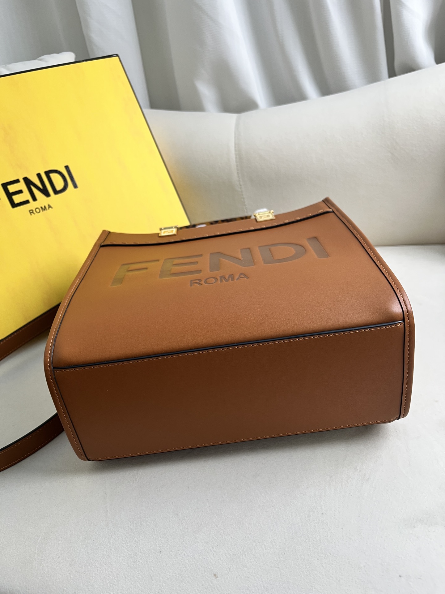 Fendi Roma Embossed Leather Tote Bag with Amber Handles - Stylish & Functional 10 i1710825352 4464 8