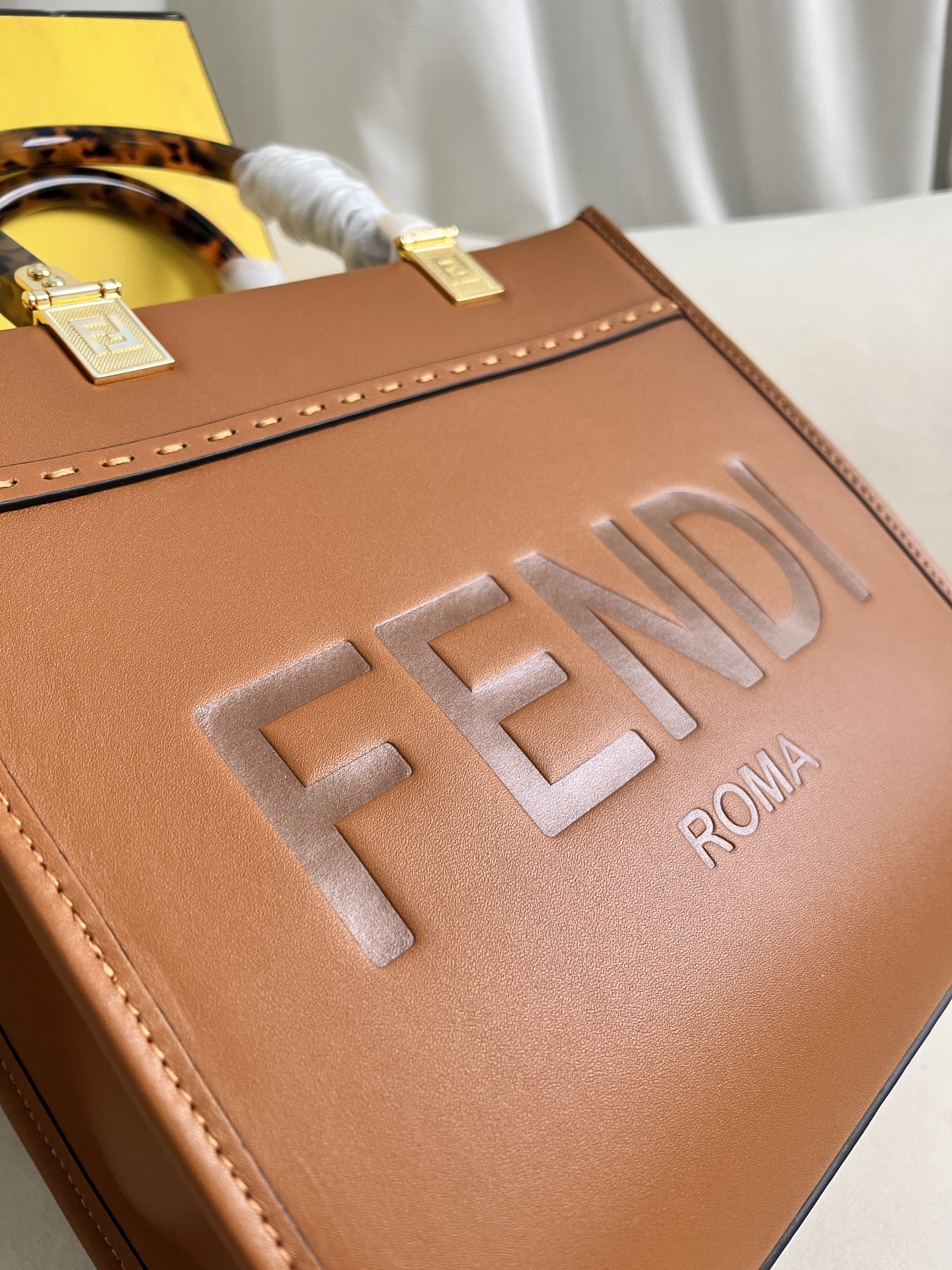 Fendi Roma Embossed Leather Tote Bag with Amber Handles - Stylish & Functional 6 i1710825352 4874 4