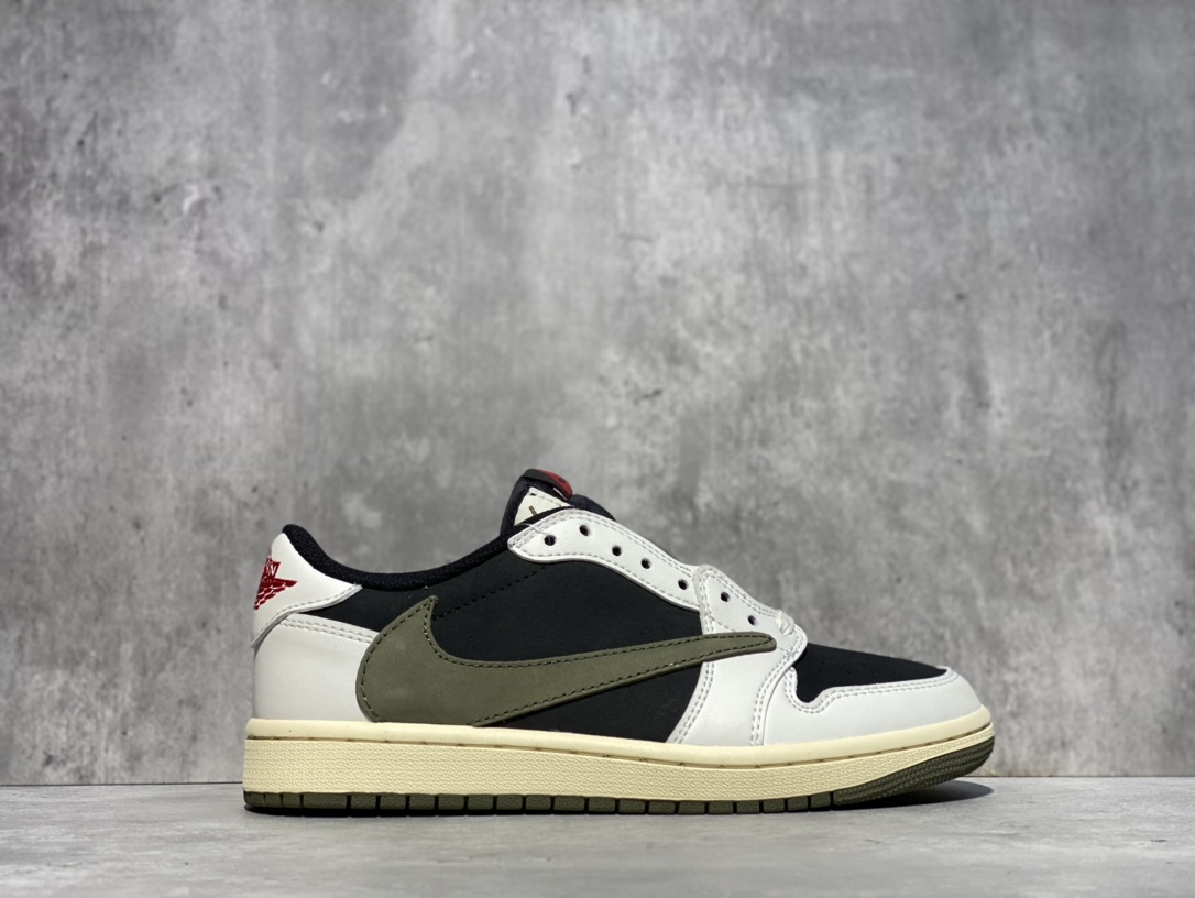 NO:730046,Travis Scott x Jordan Air Jordan 1 Low 'Medium Olive' joint wear-resistant, non-slip retro basketball shoes, black and green olive barb 5.0, sizes 36-46 (including half sizes),19860909Travis Scott x Jordan Air Jordan 1 Low 'Medium Olive'联名款耐磨防滑复古篮球鞋 黑绿橄榄倒钩5.0 码数36-46（含半码）,,Men's shoes