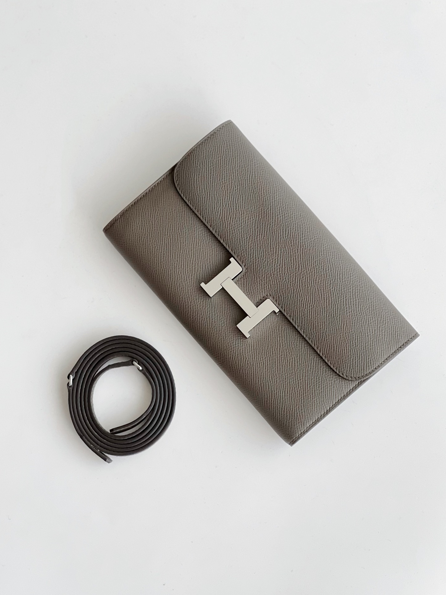 Hermes Constance Crossbody & Shoulder Bags Grey Tin Gray Epsom H0199148
