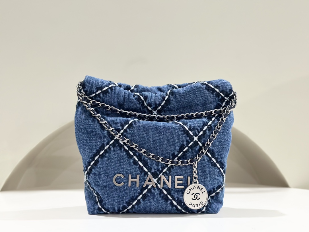 Chanel Crossbody & Shoulder Bags Blue Dark White Mini