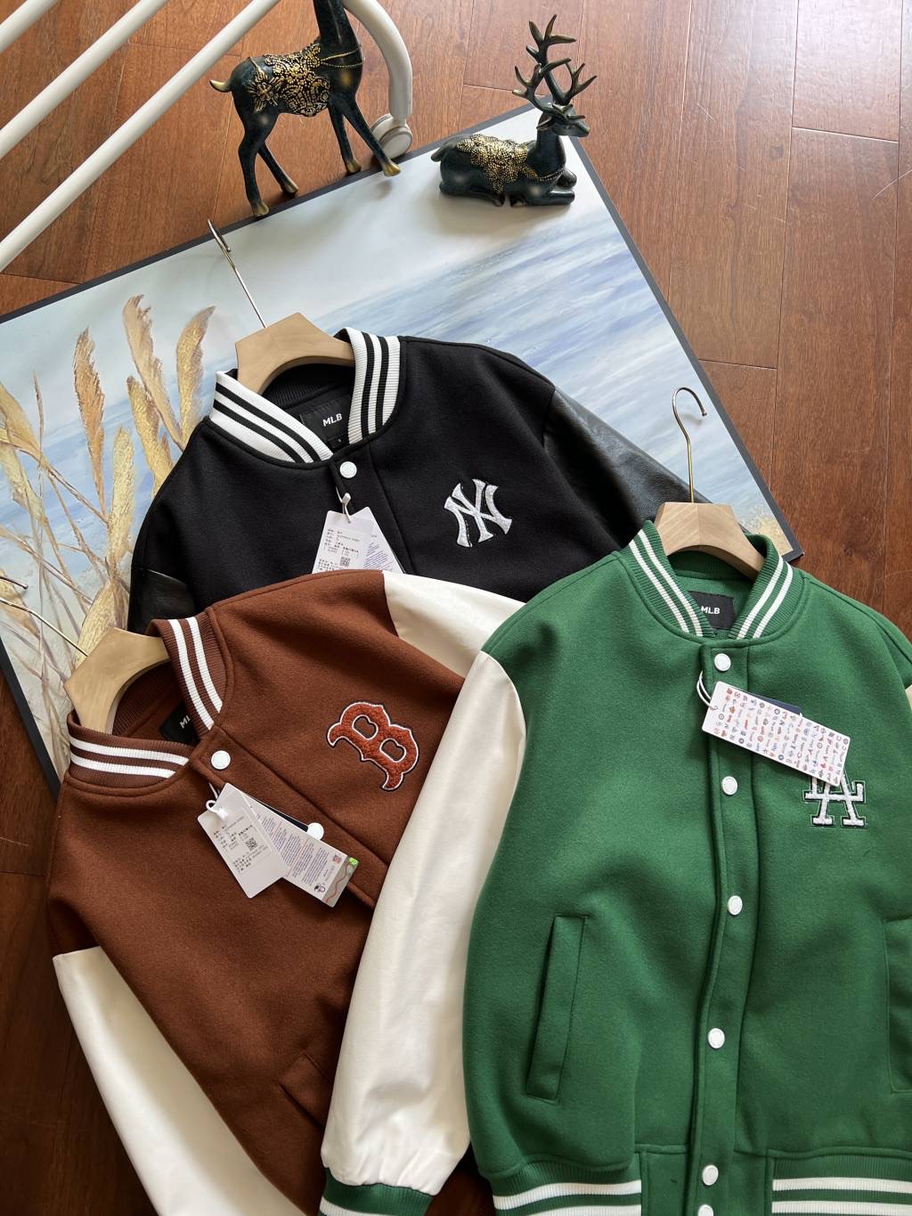 MLB Embroidered Baseball Jacket for Couples, Classic College Style, Various Sizes and Colors - 图片 7