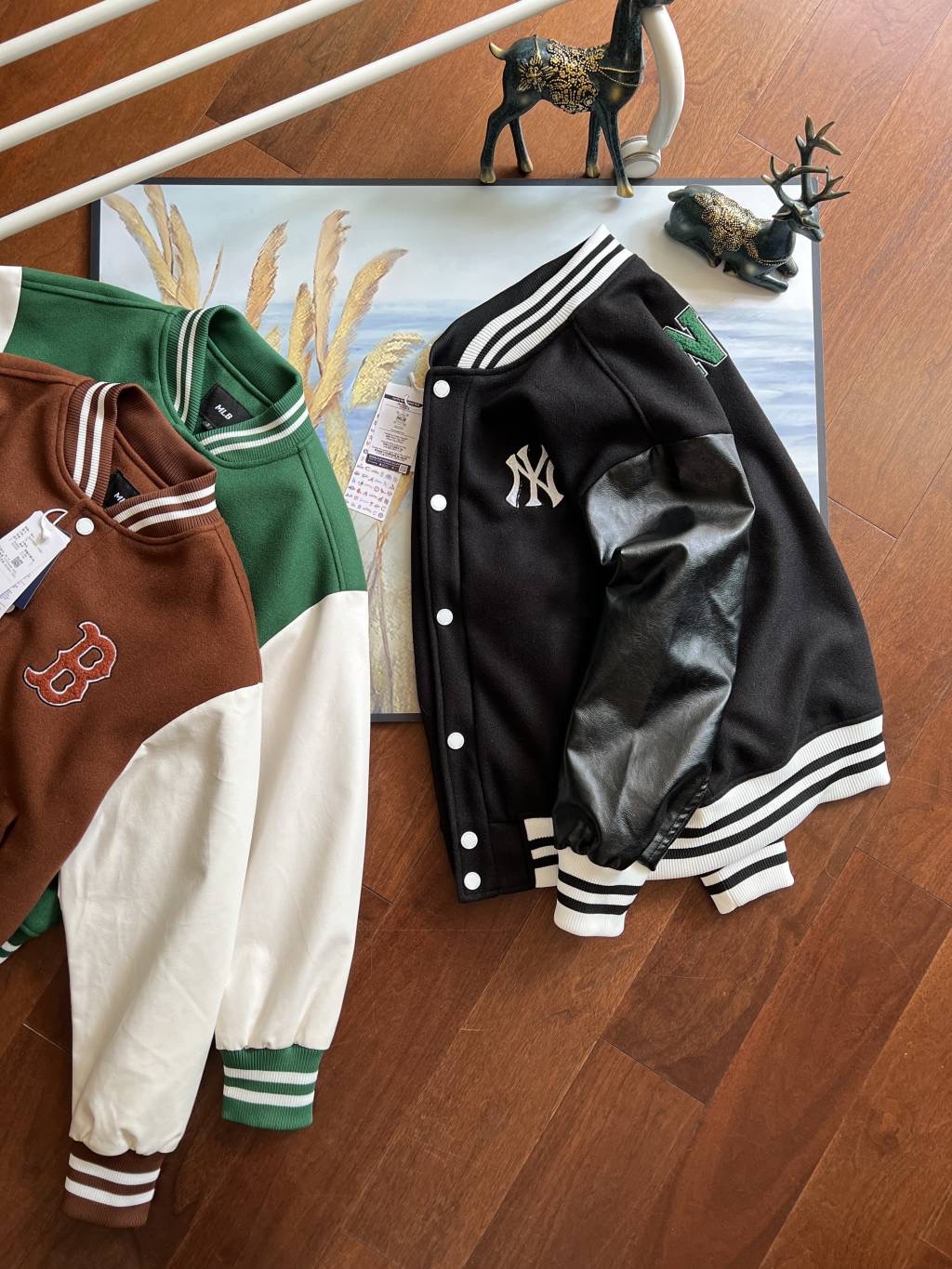MLB Embroidered Baseball Jacket for Couples, Classic College Style, Various Sizes and Colors - 图片 6