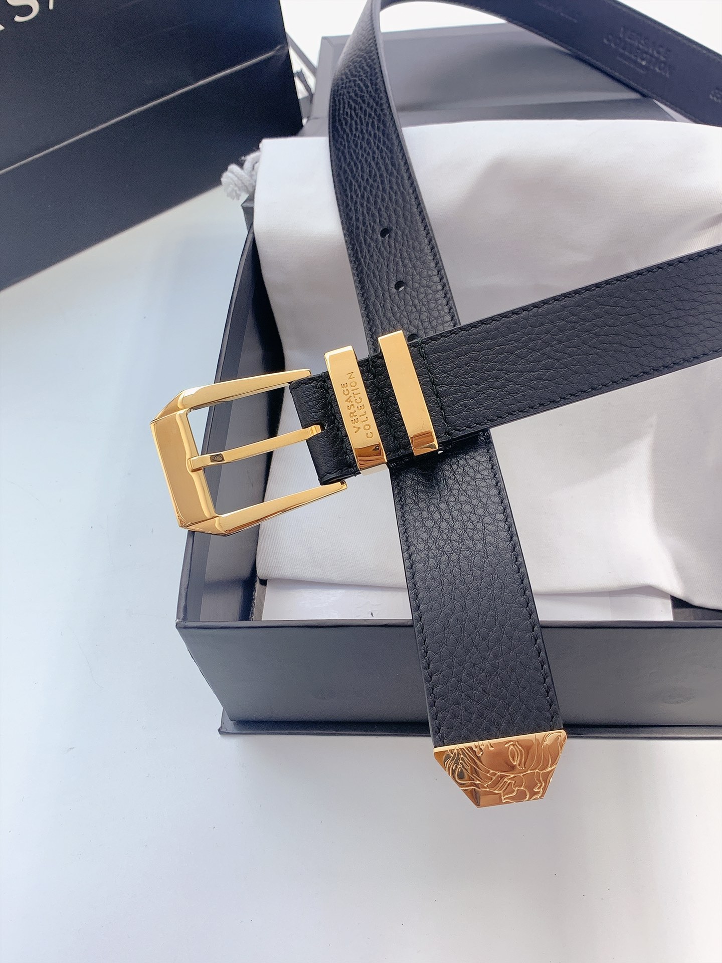 [Versace Belts]Versace has a width of 3.5CM, and the original lychee pattern i