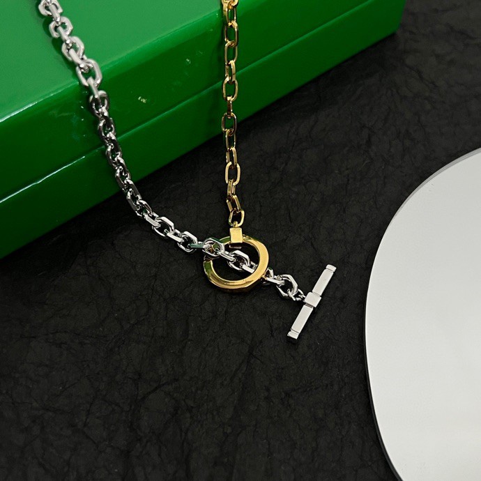 Bottega Veneta Double-Coloured Metal Necklace: Amazing Design for French Elegance - 图片 5