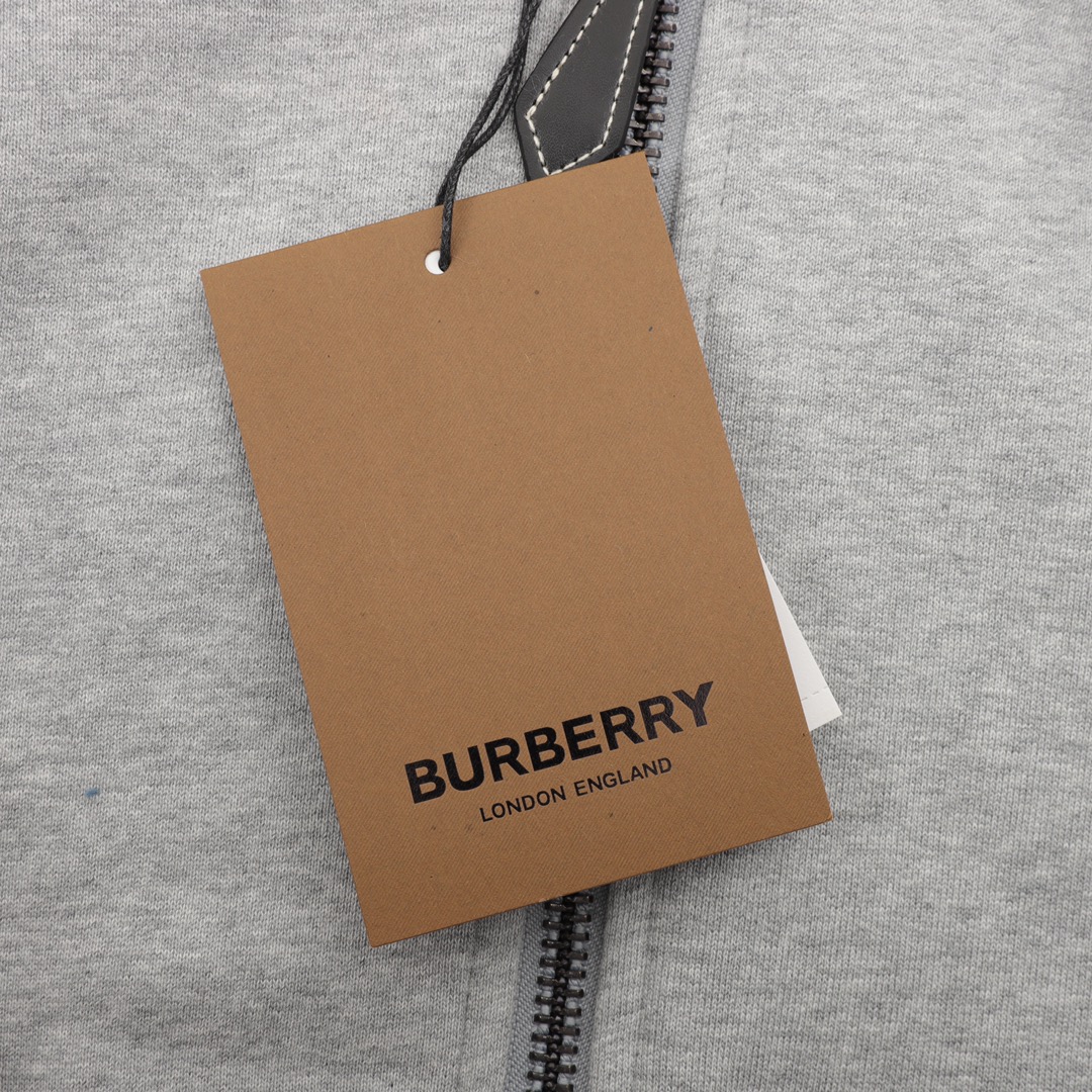 Burberry/巴宝莉 格子拼接拉链连帽外套