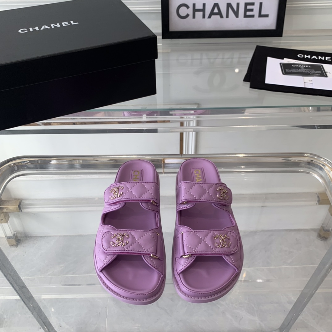 Chanel Chaussures Sandales Genuine Leather Peau de mouton La plage