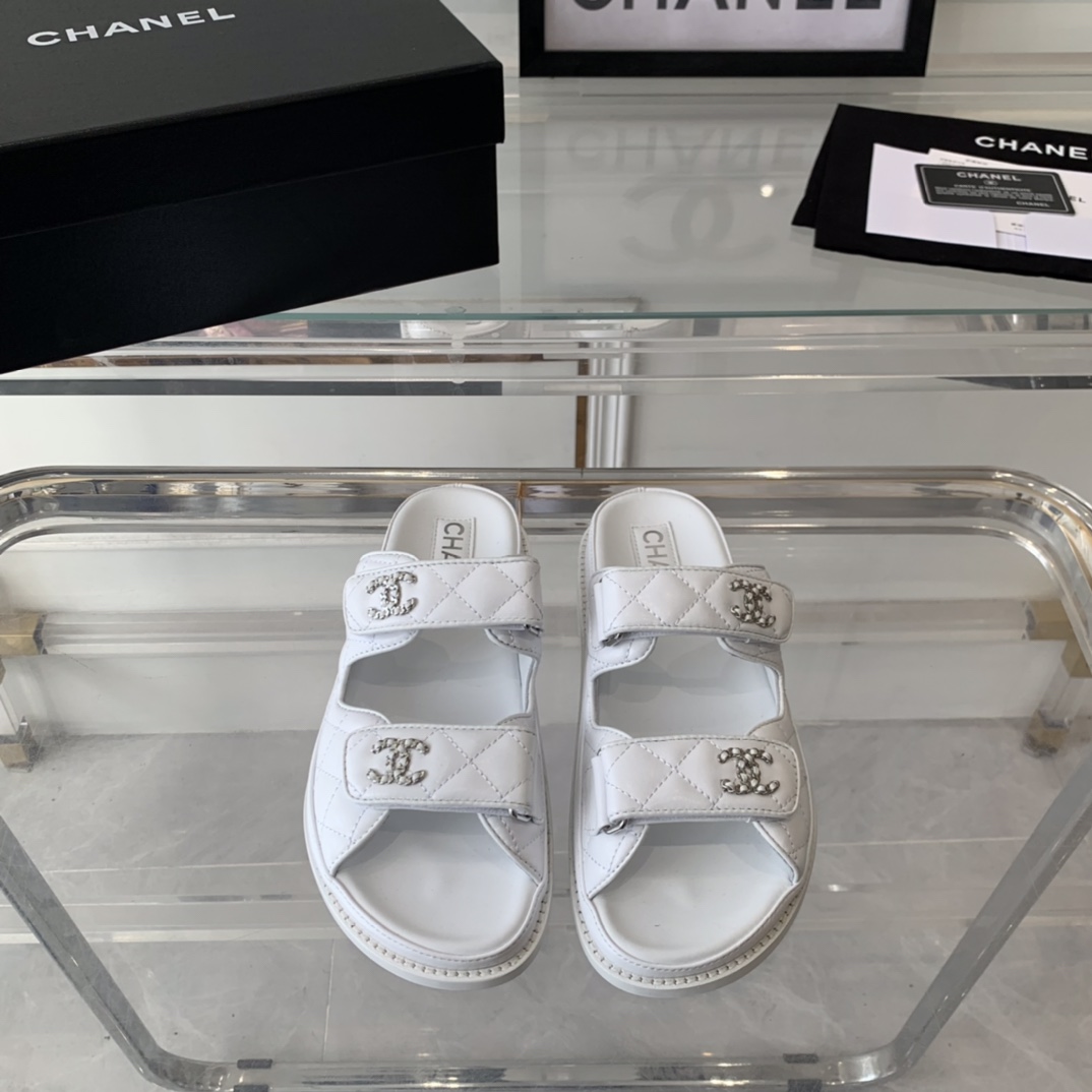 Clone 1: 1
 Chanel Chaussures Sandales Genuine Leather Peau de mouton La plage