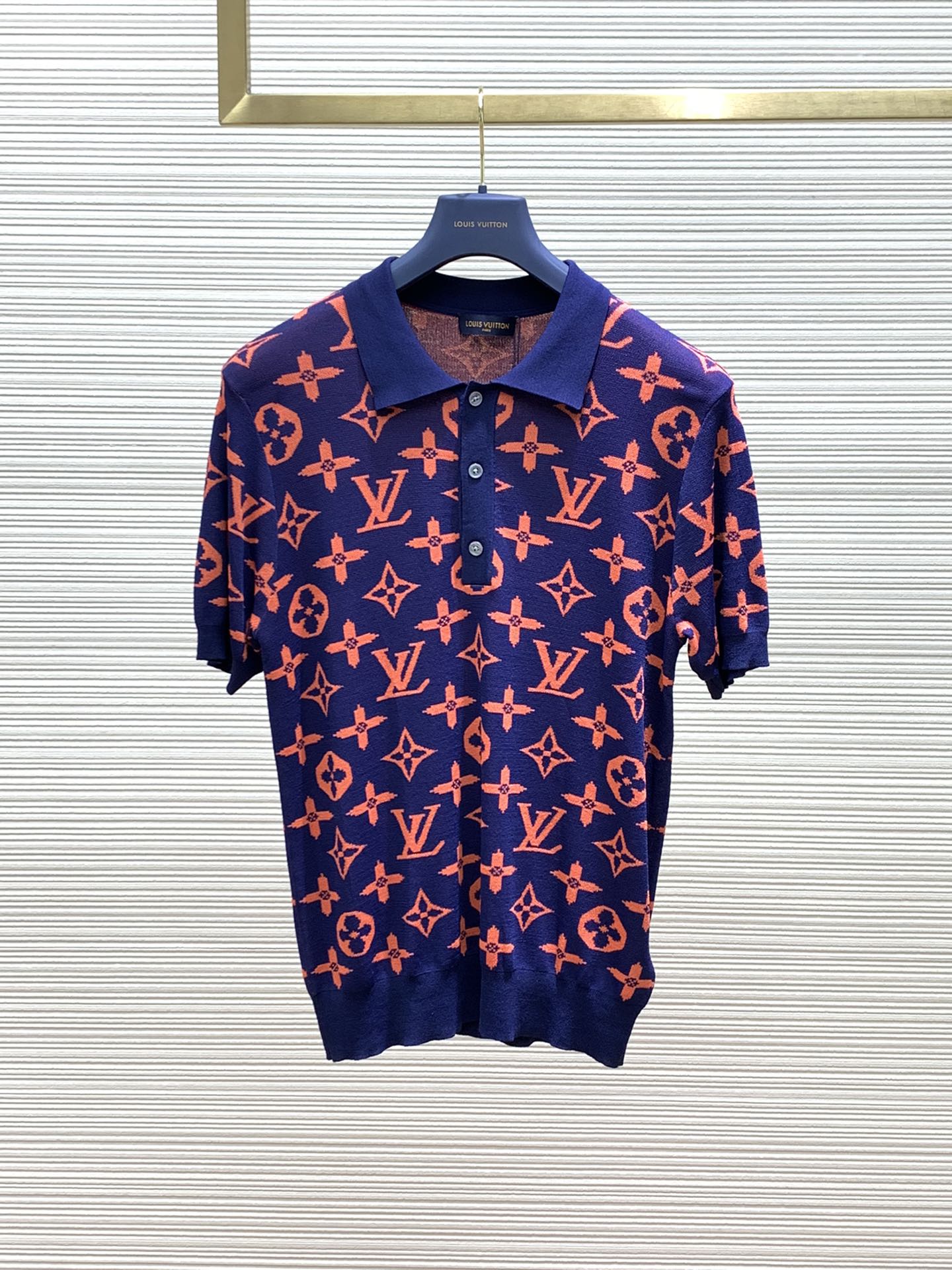 Louis Vuitton Clothing T-Shirt Embroidery Knitting Spring/Summer Collection Fashion Short Sleeve