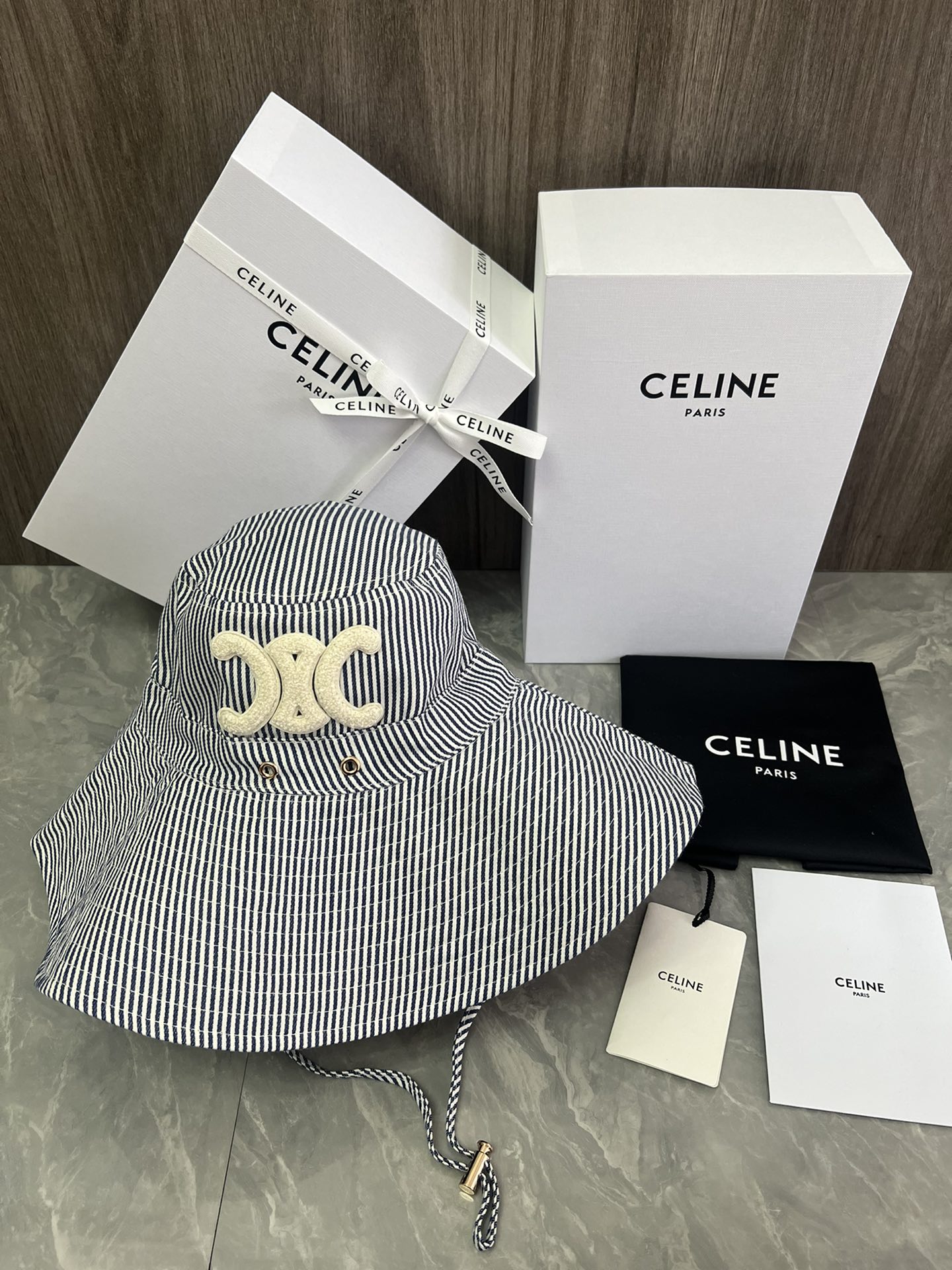 Especial CELINE mismo modelo de la web oficial, gorra de pescador de algodón cómoda para exteriores, protección solar p…