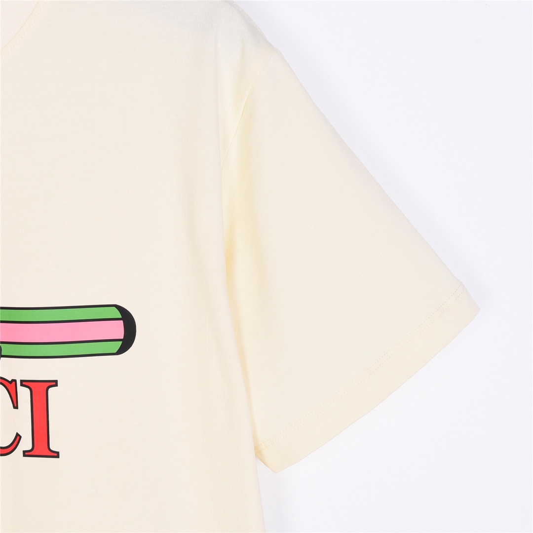 Gucci/古驰 24ss 春夏 Get lt 胶囊系列插画家联名款大舌头印花短袖