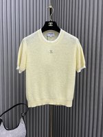 Chanel Clothing T-Shirt Knitting Wool Short Sleeve