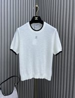 Buy Cheap Replica
 Chanel Clothing T-Shirt Knitting Wool Short Sleeve