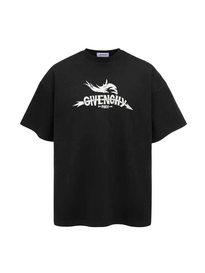 GIVENCH*GVC Arrow logo clásico impreso mangas cortas Tela: Hecho de 240 g de algodón puro de arena doble de 3…