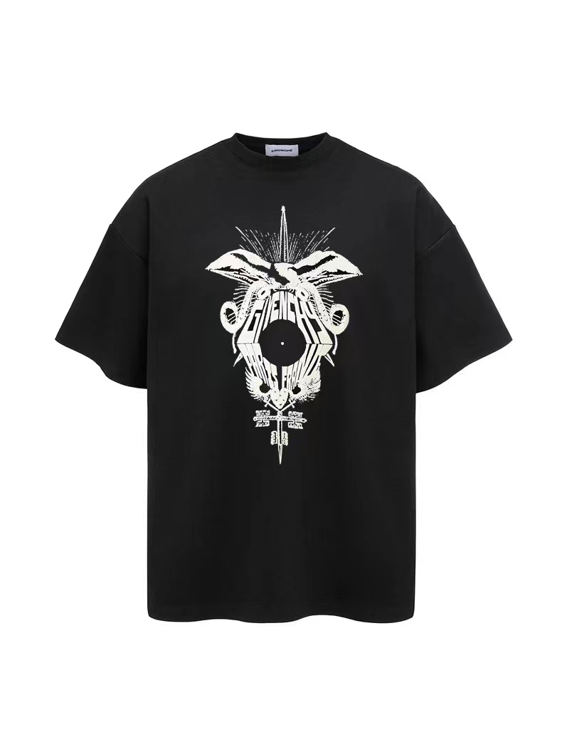 GIVENCH*GVC Hell Sword Totem Estampado de manga corta Tela: Hecho de 240 g de algodón puro de doble arena de …