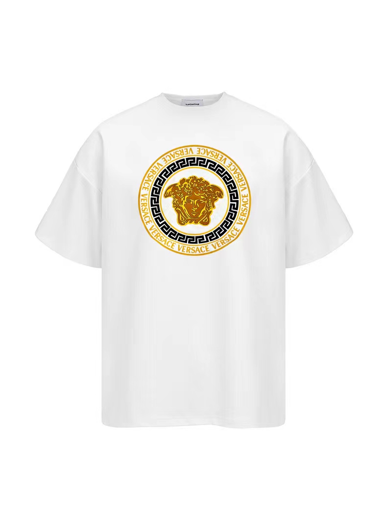 Versac* 2024 nuevo logo Medusa clásico estampado camiseta manga corta. Tejido: algodón puro de 240g, 32 cabos, doble ar…