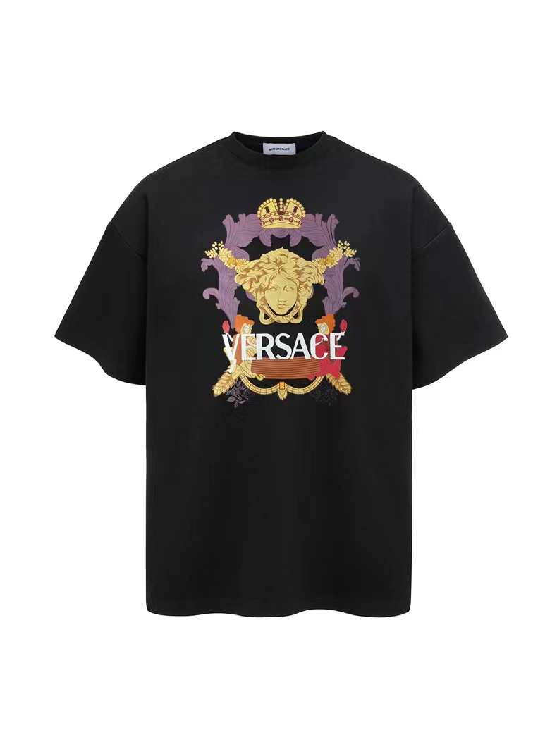 Versac* 2024 nuevo logo Medusa con corona y retrato estampado camiseta manga corta. Tejido: algodón puro de 240g, 32 ca…