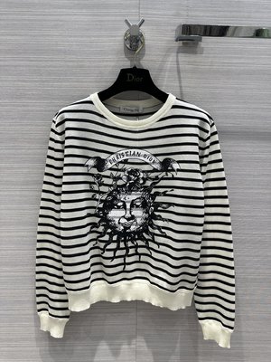 Dior Clothing Knit Sweater White Printing Knitting Linen Spring/Summer Collection