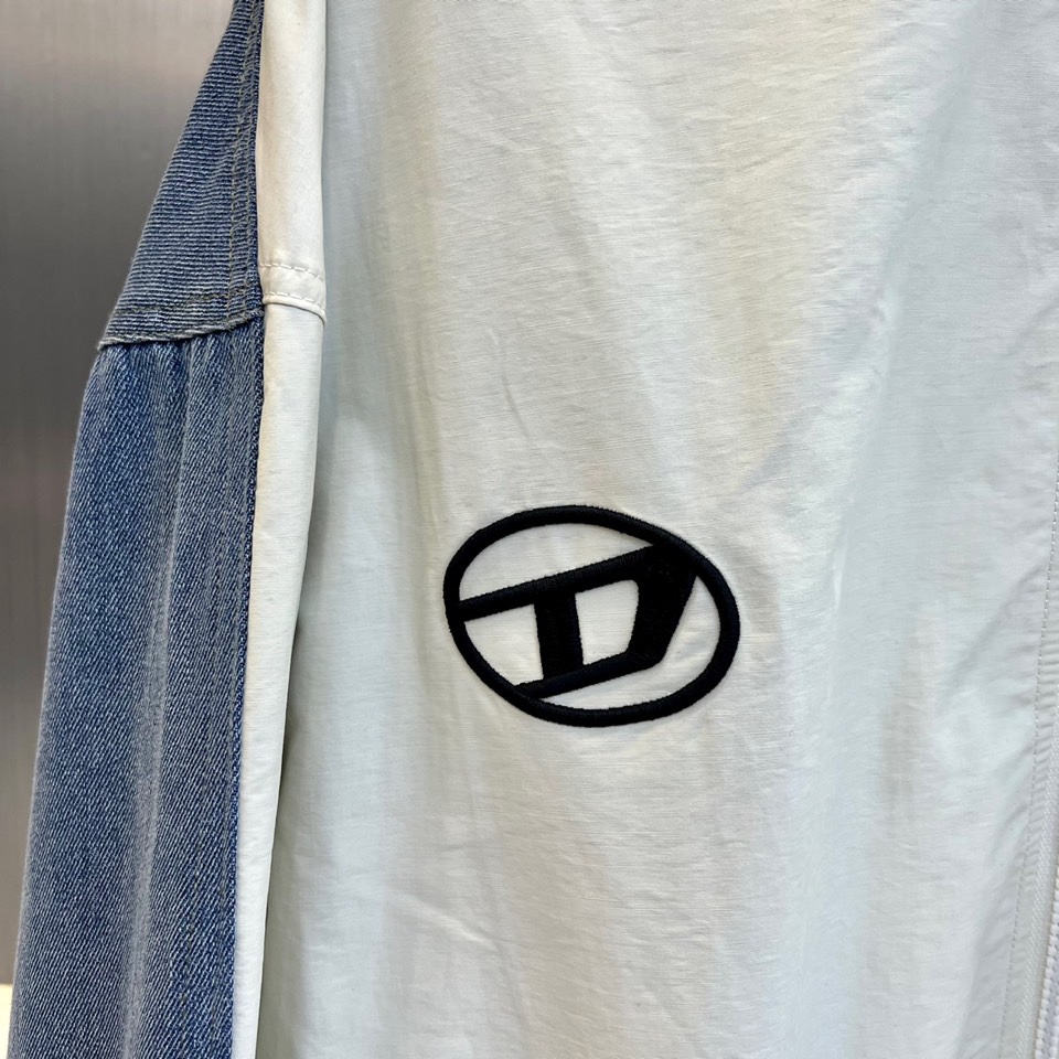 diesel迪赛2024早春发售意大利专柜最新款男款牛仔方框拼接夹克外套超重工打造前片面料48%尼龙+2