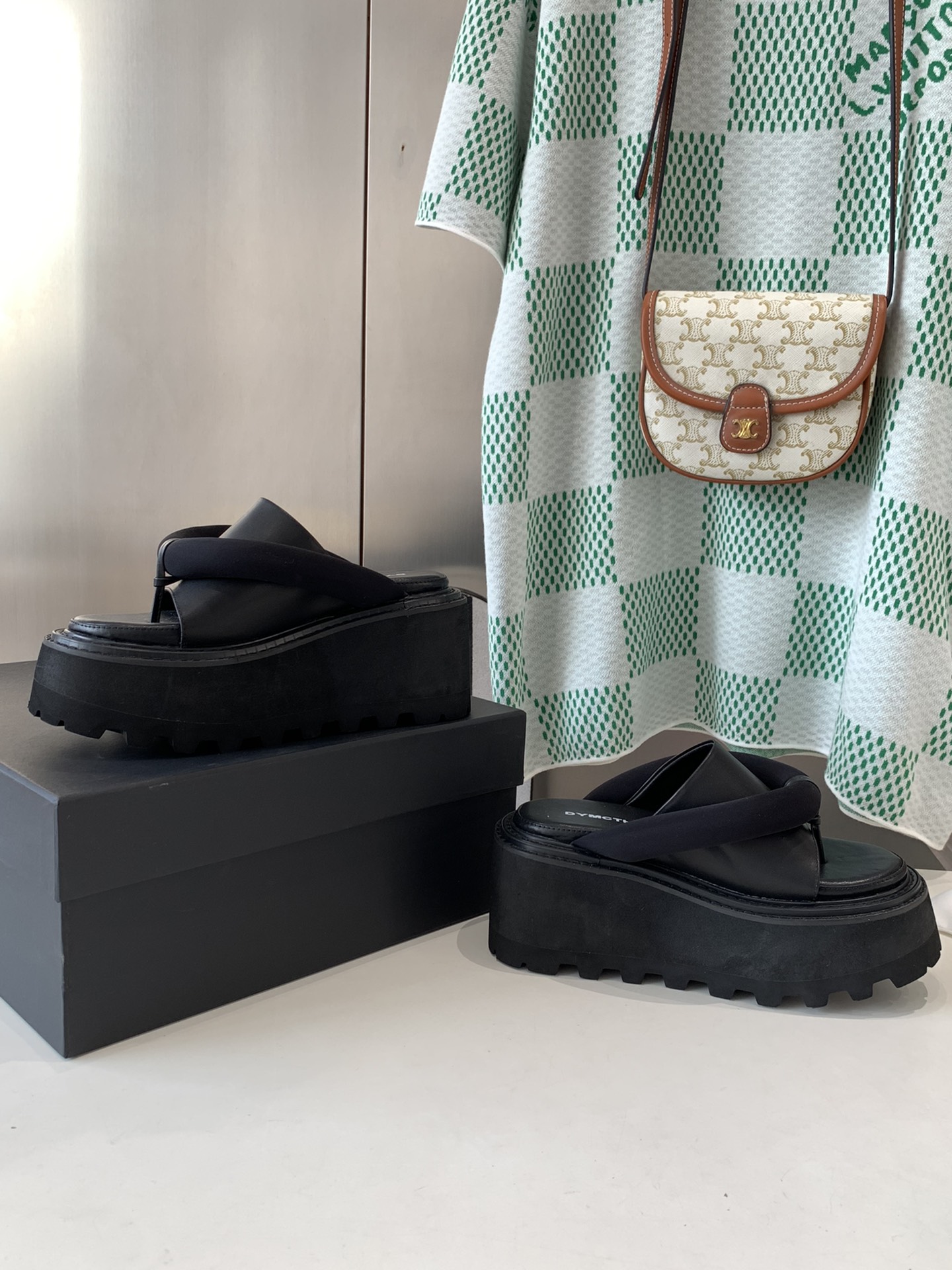 DYMONLATY2023SS Platform Slippers: Comfortable, Stylish, and Height-Boosting - 图片 3