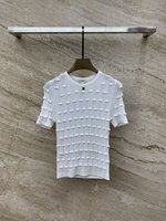 Chanel Clothing Shirts & Blouses White Knitting Spring Collection