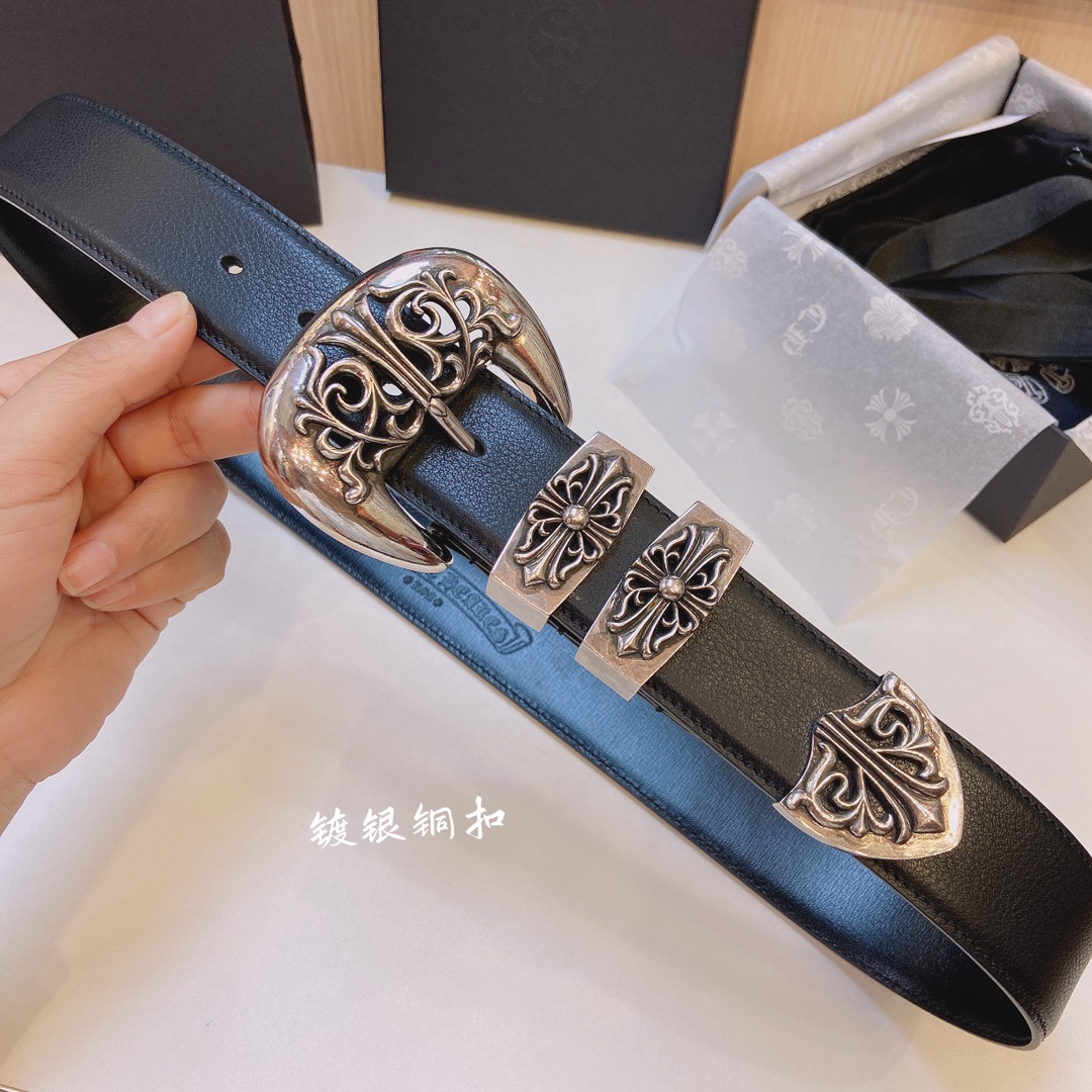 克罗心s925猫爪纯铜镀银双戒指精品扣搭配原厂皮腰带宽度3.7cm