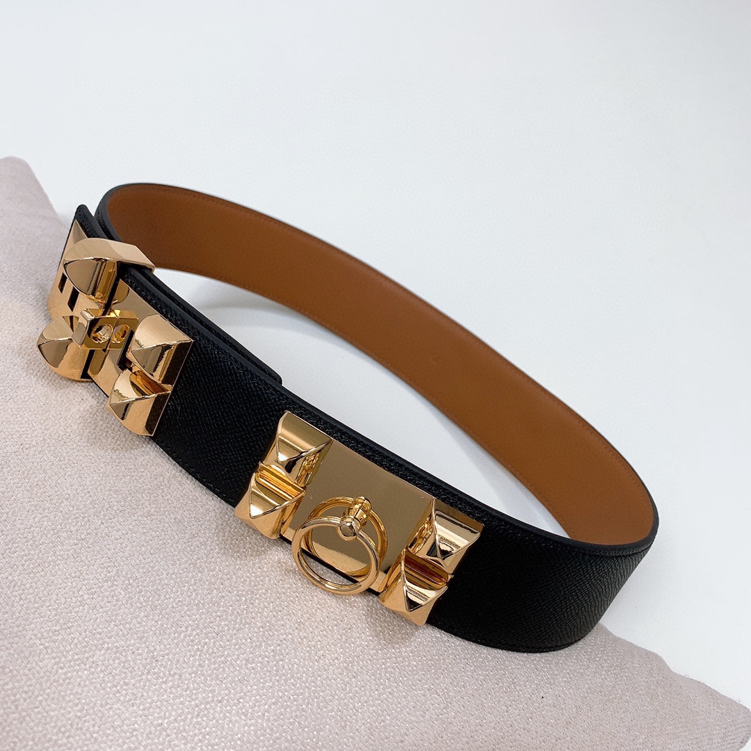 H家 Madame牛皮手掌纹腰带，搭配镀金黄铜皮带扣，便于调节松紧度。宽度：4.5cm 码数：qwel、bdeb、bwej、jdsd、jwsy