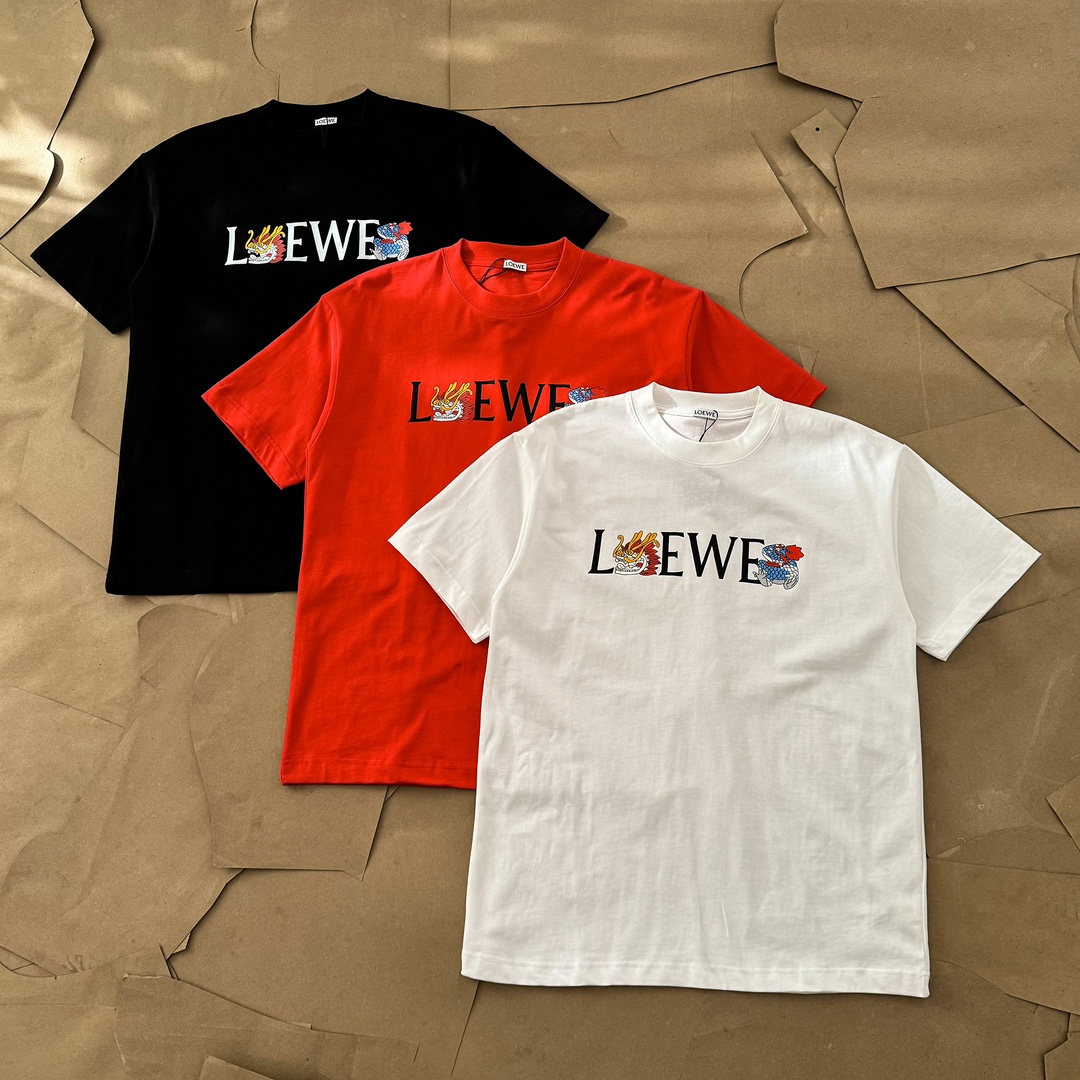 Loewe Clothing T-Shirt Customize Best Quality Replica
 Beige Black Red White Cotton Spring/Summer Collection